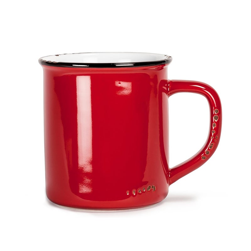 Abbott Collection Enamel Look Stoneware Mug, Red - - Image 1